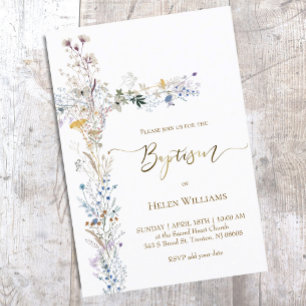Baptism blommigt kor inbjudningar