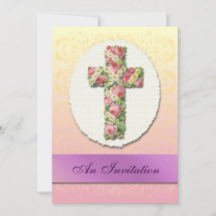 Baptism Blommigt Kor Pastel Anpassningsbar-inbjudn Inbjudningar