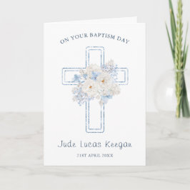 Baptism Blue Blommigt Kor Kort
