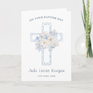 Baptism Blue Blommigt Kor Kort