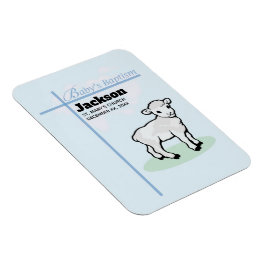 Baptism Blue Boy Lamb, Anpassade Magnet