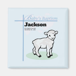 Baptism Blue Boy Lamb, Anpassade Magnet