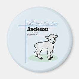 Baptism Blue Boy Lamb, Anpassade Magnet