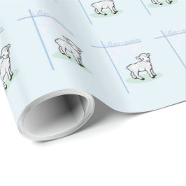 Baptism Blue Boy Lamb, Anpassade Presentpapper
