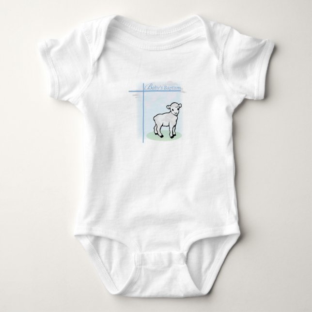 Baptism Blue Boy Lamb, Anpassade Tee (Framsida)