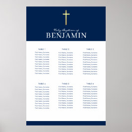 BAPTISM BORD PLAN 6 bord modern marin Poster