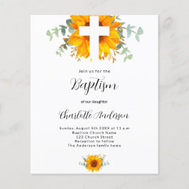 Baptism Budgetinbjudan till solroslampeucalyptus Flygblad