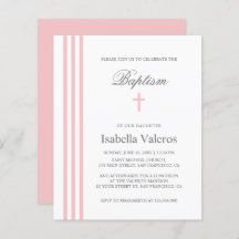 BAPTISM Chic Lodrät med stripe-pastel Rosa Kor