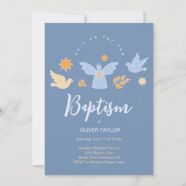 Baptism Christening Angel och Dove-inbjudan Inbjudningar