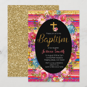 Baptism Christening bjudande Mexikanska fiesta Inbjudningar