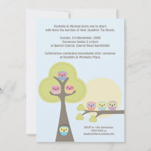 Baptism Christening Ceremony Cute Uggla bjudan Inbjudningar