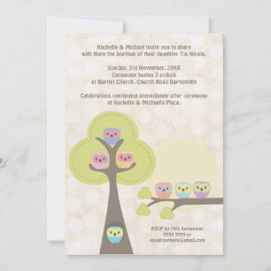 Baptism Christening Ceremony Cute Uggla bjudan Inbjudningar