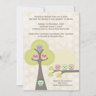 Baptism Christening Ceremony Cute Uggla bjudan Inbjudningar