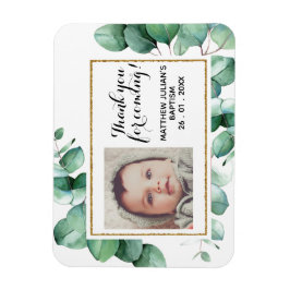 Baptism Christening Eucalyptus Greenery TACK Magnet