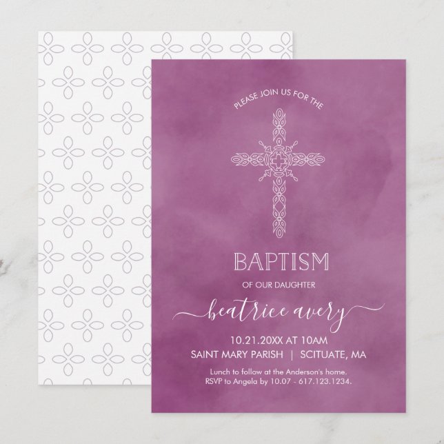 Baptism, Christening Girl-inbjudan Elegant Kor Inbjudningar (Fram/baksida)