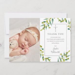 Baptism Christening Greenery Foliage Photo Tack Kort