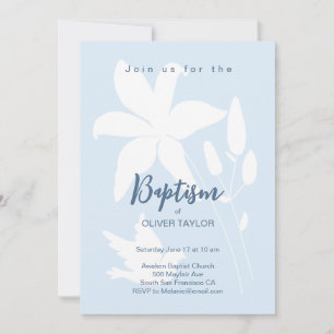 Baptism Christening Lily-blominbjudan Inbjudningar