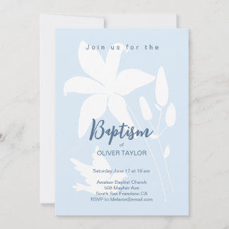 Baptism Christening Lily-blominbjudan Inbjudningar