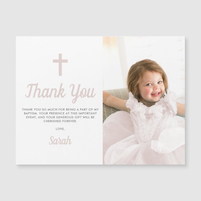 Baptism Christening Photo Magnet - tackkort (Framsida)