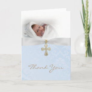 Baptism Christening Photo Tack för ditt kort för e