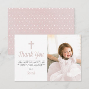 Baptism Christening Religiösa Rosa Girl Girl Photo Tack Kort