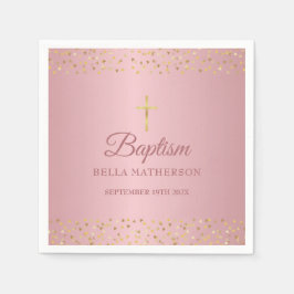 Baptism Christening Ro Guld Hearts Pappersservett