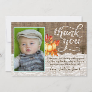 Baptism Christening Tack, Pumpkins Kor Tack Kort