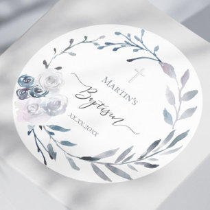 Baptism Classic Round Sticker Runt Klistermärke