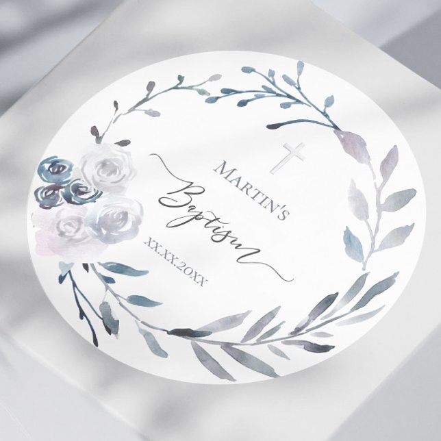 Baptism Classic Round Sticker Runt Klistermärke (Skapare uppladdad)