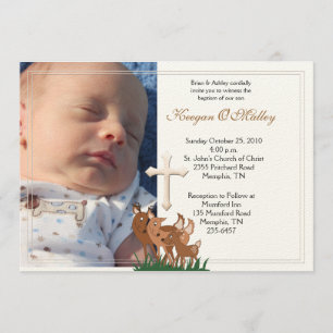 Baptism Dedication 5x7 Photo Hjort Family Inbjudan
