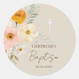Baptism delikat bouquet runt klistermärke
