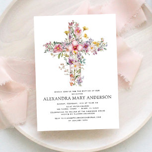 Baptism Dusty Rosa ros Greenery Eucalyptus Inbjudningar