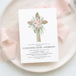 Baptism Dusty Rosa ros Greenery Eucalyptus Invita Inbjudningar