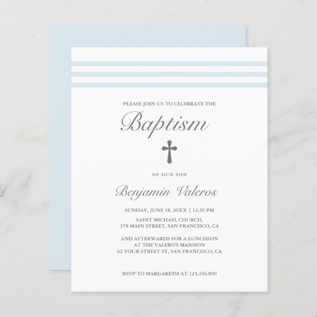 BAPTISM-Elegant med fasad pastellblå Kor (Fram/baksida)