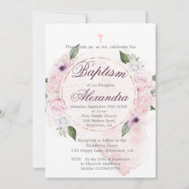 Baptism eller Blommigt Ro andedräkt Inbjudningar