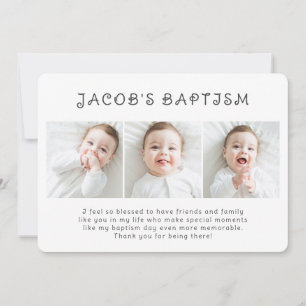 Baptism Enkel modern Chic tre foto Tack Kort