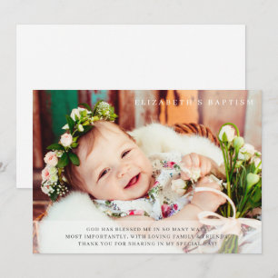 Baptism - enkelt foto till modern Chic Tack Kort