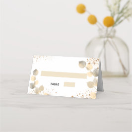 Baptism eucalyptus golden glitter sparkles placeringskort