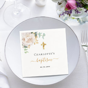 Baptism eucalyptus greenery blommigt kor pappersservett
