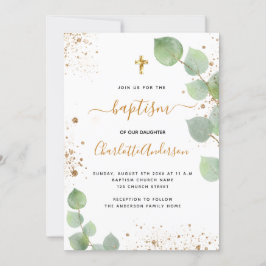 Baptism Eucalyptus greenery kor Inbjudningar