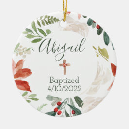 Baptism Faith Juldag Blommigt Ornament 