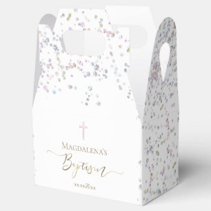 Baptism faux glitter favör box presentaskar
