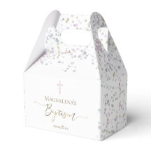 Baptism faux glitter favör box