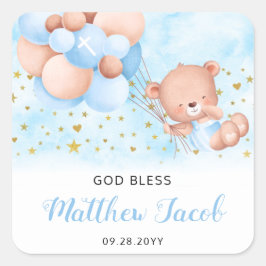 Baptism-favoriter i Tacken Blue Baptism Nalle Bap Fyrkantigt Klistermärke
