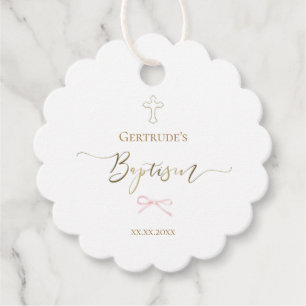 Baptism-favorittaggar för liten rosa gåvor etiketter