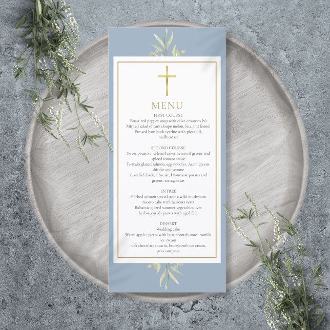 Baptism First Communion Confirmation Greenery  Meny (Baptism First Communion Confirmation Greenery Menu)