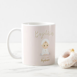 Baptism Flicka med Bonnet Kaffemugg