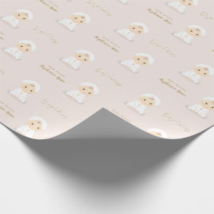 Baptism Flicka med Bonnet Presentpapper
