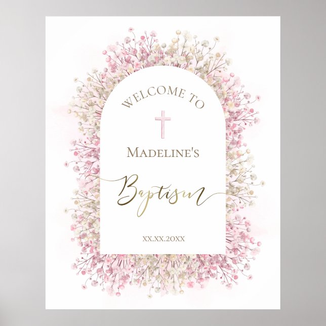 Baptism floral welcome poster (Framsidan)