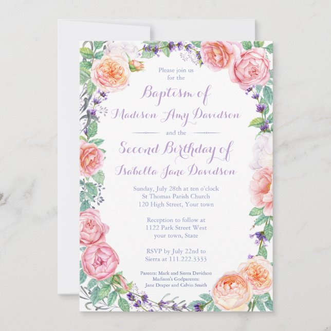 Baptism/Födelsedagsfest/gemenskap Inbjudningar (Framsida)